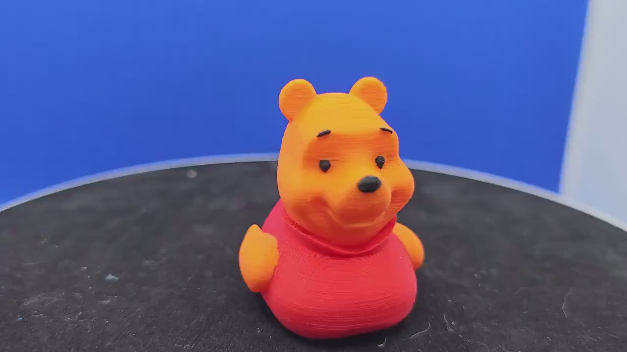 Honey Bear Duck, Pooh-Inspired 3D Printed Mini Toy, PLA Collectible