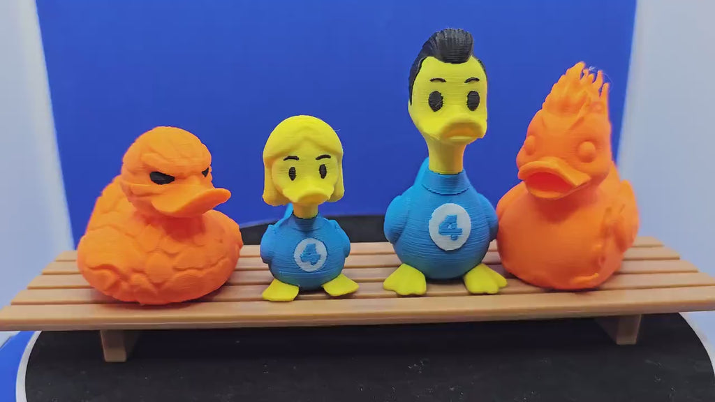 Mr. Stretchy Duck — Elastic Blue Hero Duck Figurine