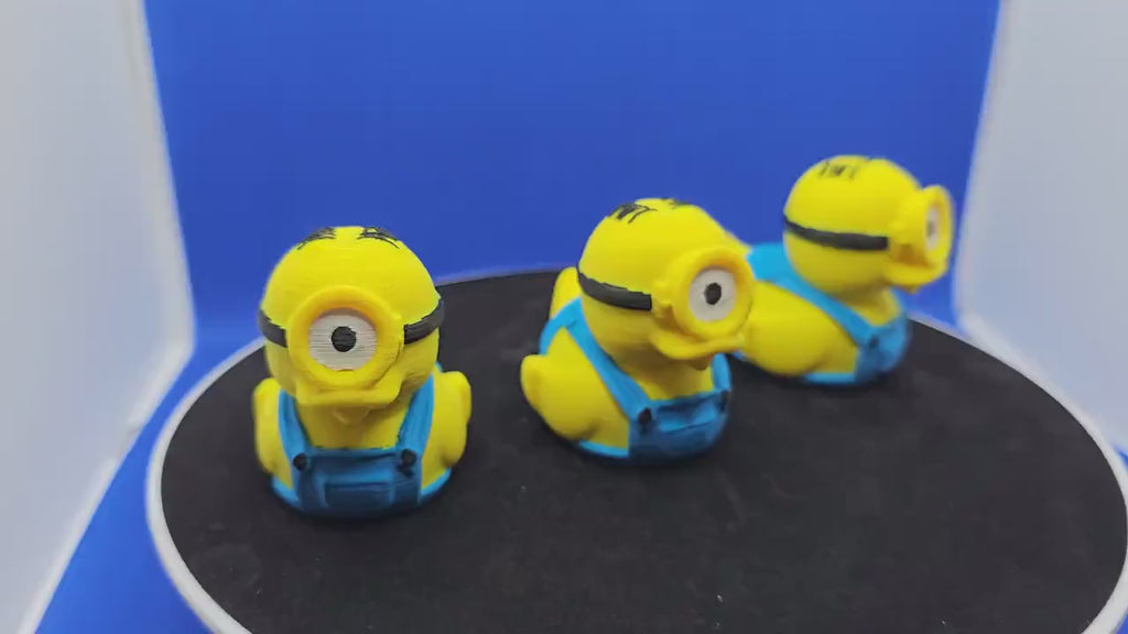 Stuart Minion Duck Figurine – Yellow Blue Character Toy for Cruise Ducks, Gifts, Decor