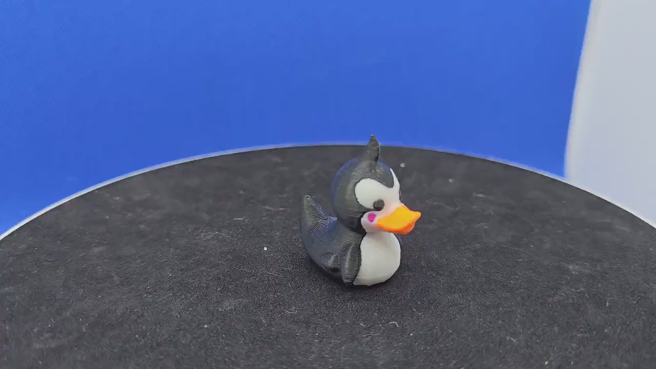 Orca Duck – Killer Whale Mini Duck Figurine – Black & White Ocean Duck – Cruise Duck Hunt Toy – 3D Printed Collectible