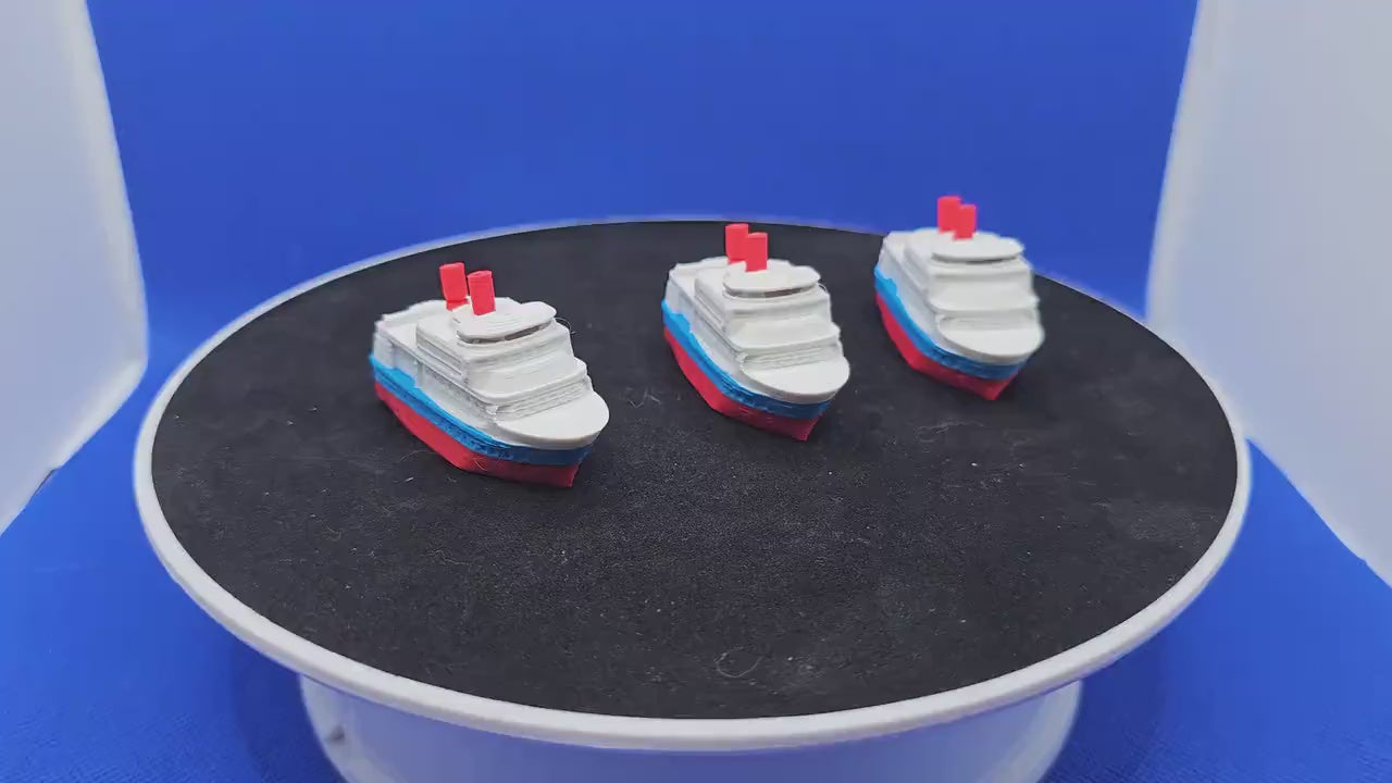 3D Printed Mini Cruise Ship, Patriotic Party Boat, Nautical Decor, Duck Hunt Collectible