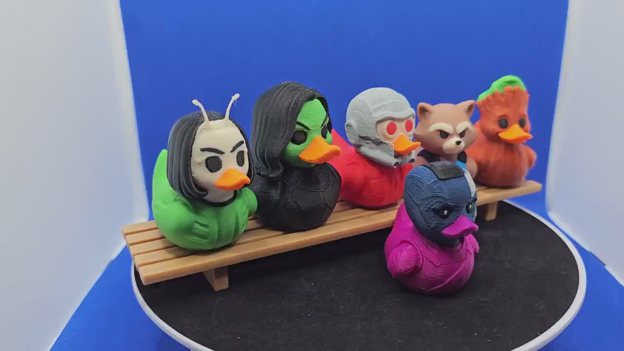 Guardians-Style Duck Set – 6-Piece Space Hero Bundle, 3D Printed Collectibles