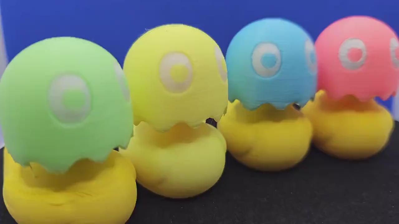 Glow in the Dark Arcade Ghost Ducks — Blinky, Pinky, Inky & Clyde (Choose Your Color)