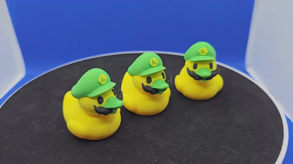 Luigi-Style Green Hero Duck Figurine • PLA Collectible for Cruise Fun