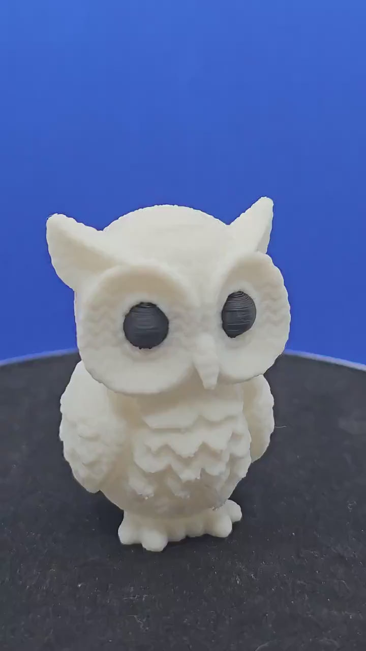 White Knitted Horned Owl