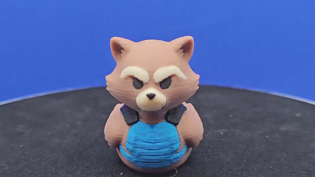 Rocket Raccoon Duck • 3D Printed Space Hero Collectible (2" H)