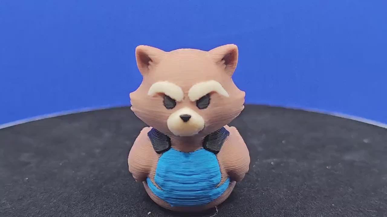 Rocket Raccoon Duck • 3D Printed Space Hero Collectible (2" H)