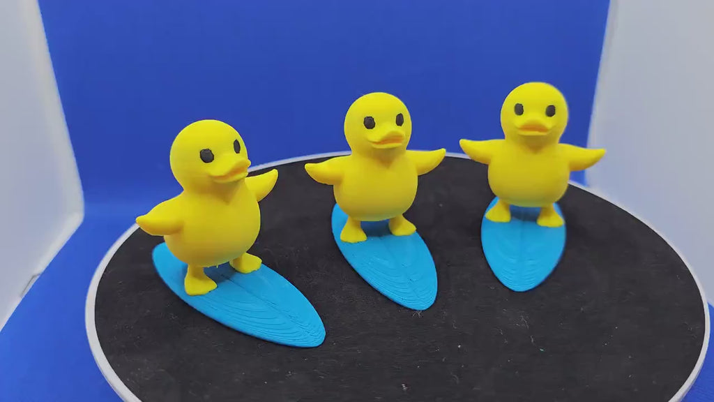 3D Printed Surfing Duck Figurine • Cruise Duck Hunt Collectible, Summer Beach Toy