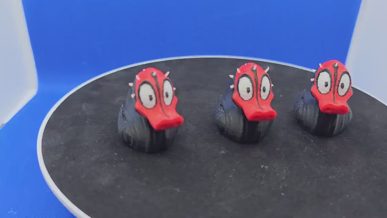 Dark Maul Inspired Duck Figurine • Red Black Villain Collectible • Sci-Fi Cruise Duck