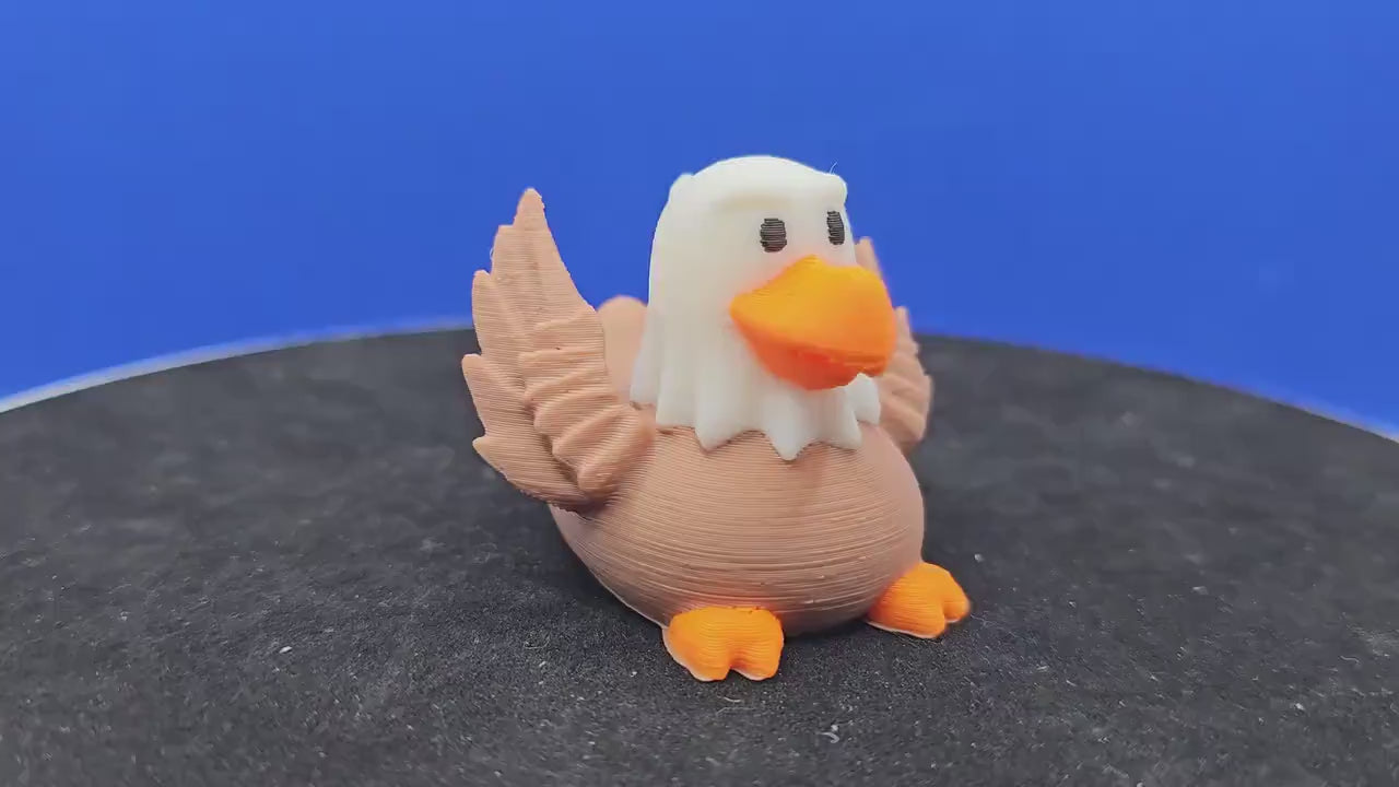 Patriotic Bald Eagle Duck Figurine – 3D Printed PLA Collectible Toy