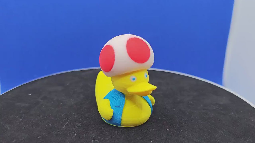 Toadstool Duck Figurine – Mario-Inspired Mushroom Cap Collectible Toy