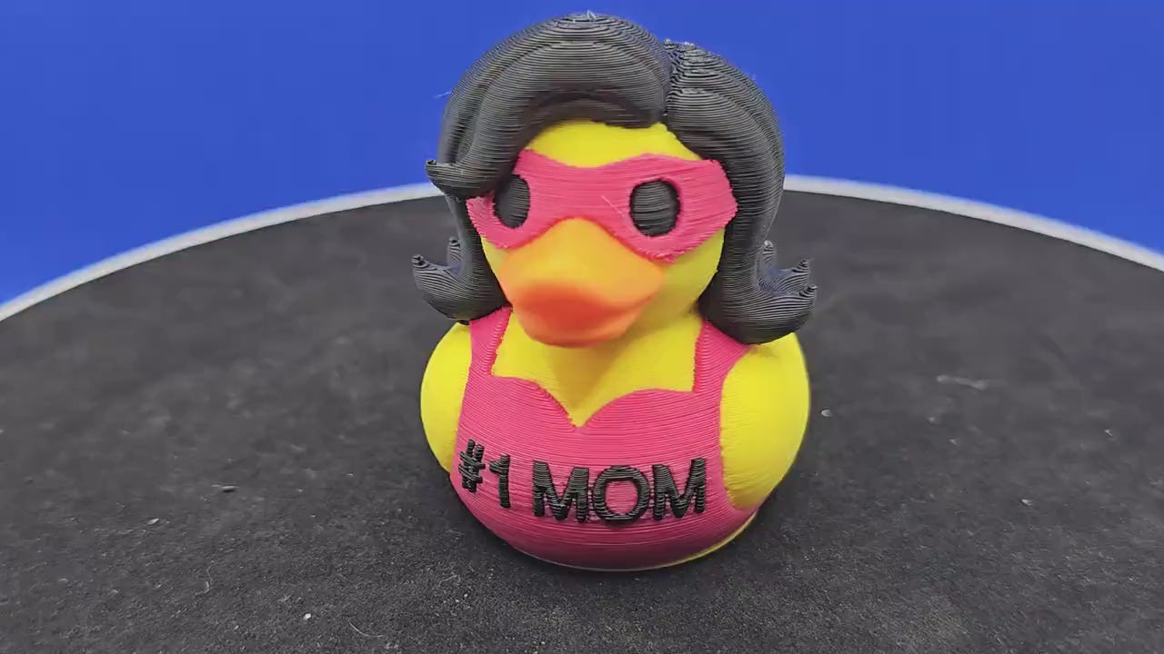 Super Hero Mom Duck – Mother’s Day Mini Duck Gift – 3D Printed Cruise Duck – Cute Super Mom Collectible – Fun Gift for Moms