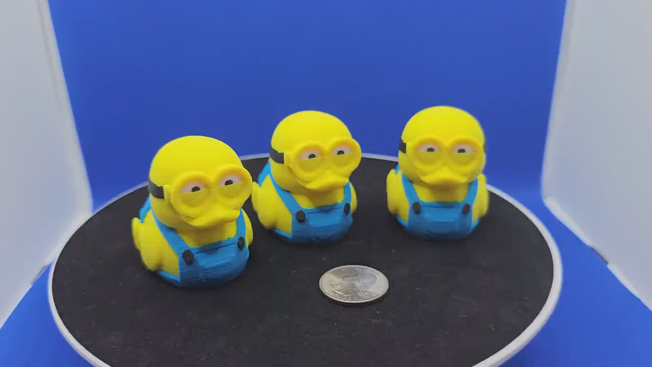 Bob Minion Duck Figurine – Yellow Blue Overalls Character Decor – Cruise Duck Toy