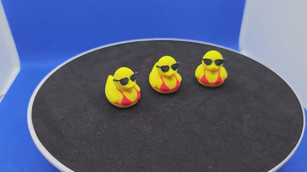 Bikini Sunglasses Duck Figurine – Tropical Vacation Mini Duck, PLA Decor