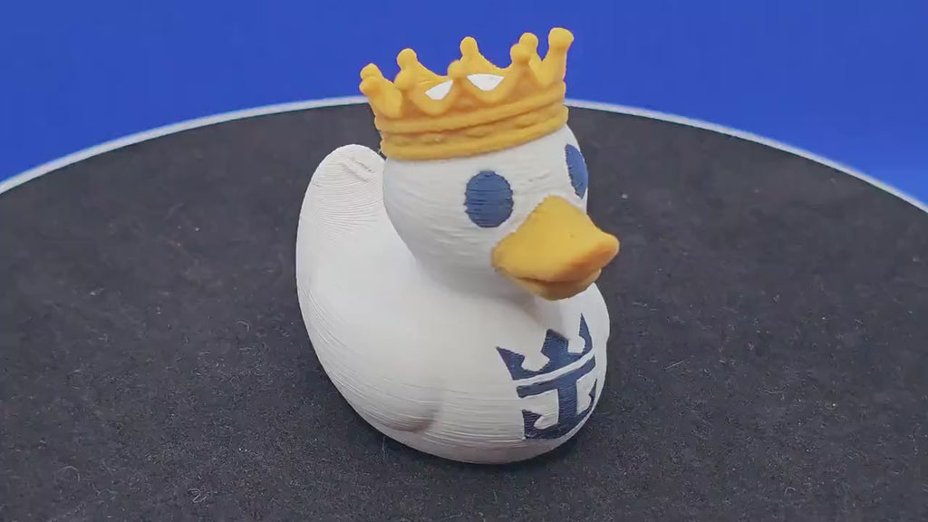 Royal Duck with Golden Crown • Mini Cruise Duck • 3D Printed Collectible • Cute Regal Duck Figurine