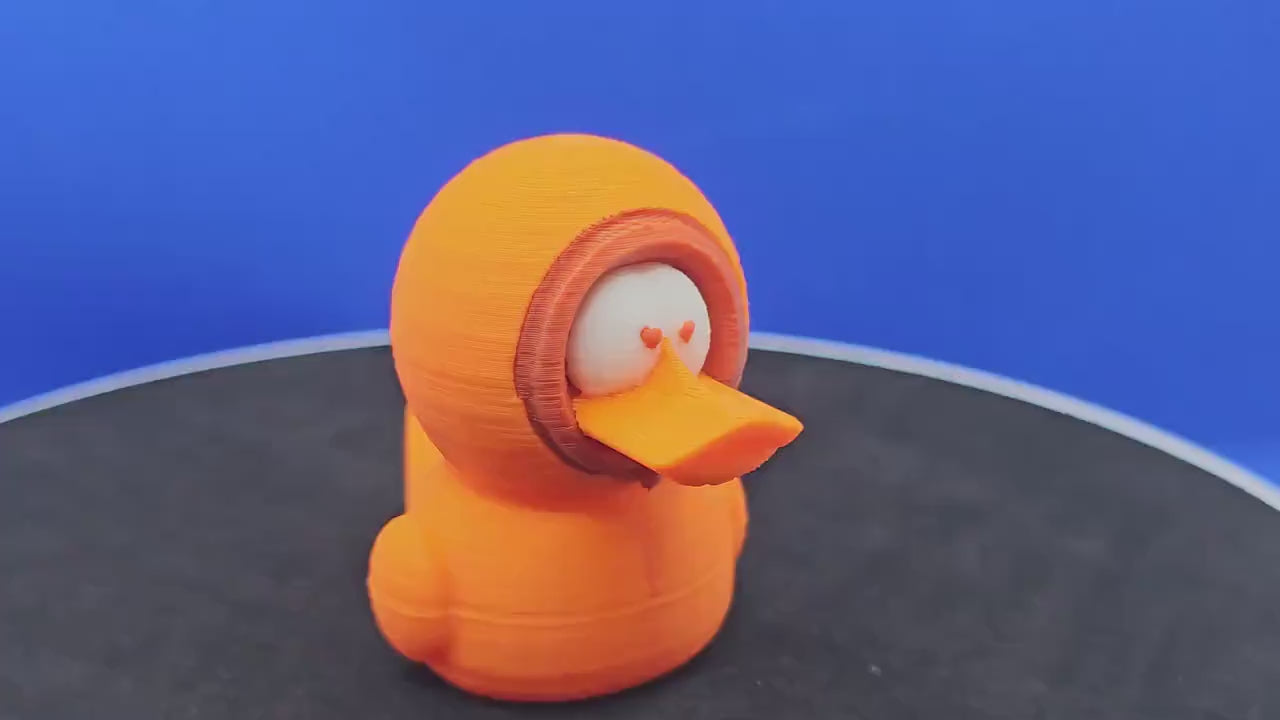 Kenny Duck Orange Hoodie Mini Duck – 3D Printed Collectible Toy