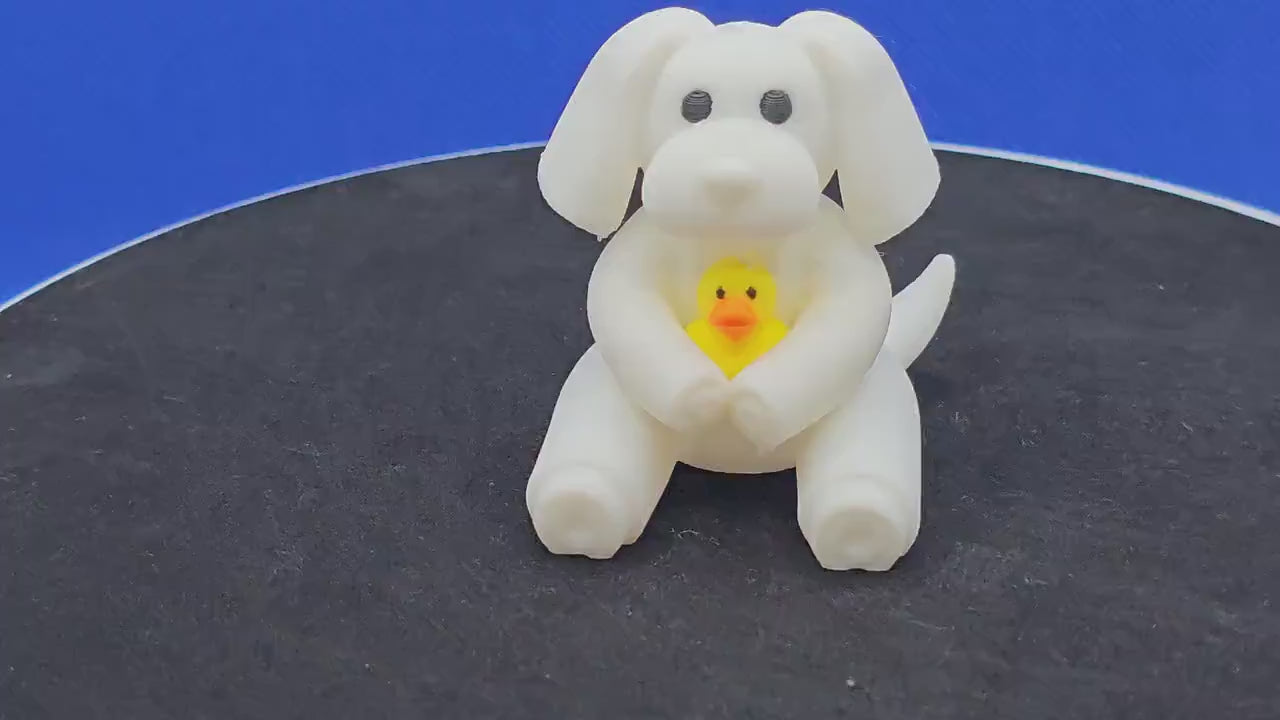 Towel Animal Dog Holding a Duck – Cute Cruise‑Style 3D Printed Display
